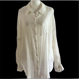 Torrid White Button Down Blouse Button up sleeves SIZE 0
